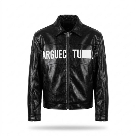 Allsaints Leather - Romor | Printed Zipped Leather Jacket Unisex