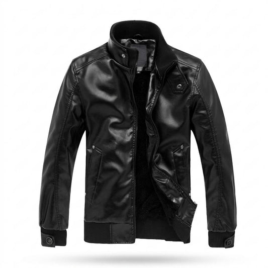 Allsaints Leather - Kemor | Fleece-Lined Zip-Up Leather Jacket Men