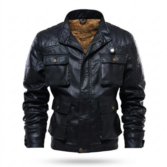 Allsaints Leather - Viram | Lined Multi-Pocket Leather Jacket Men