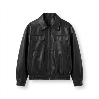 Allsaints Leather - Cuser | Zip-Up Relaxed-Fit Leather Jacket Unisex