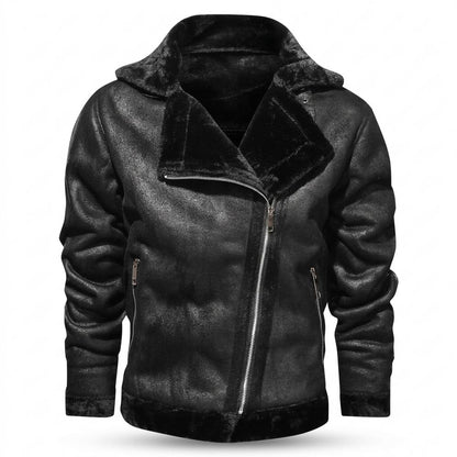 Allsaints Leather - Lokar | Faux-Shearling Asymmetrical Jacket Men