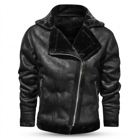 Allsaints Leather - Lokar | Faux-Shearling Asymmetrical Jacket Men