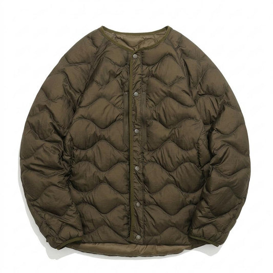 Allsaints Leather - Vesen | Quilted Collarless Jacket Unisex