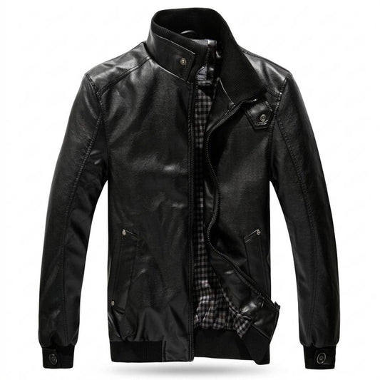 Allsaints Leather - Ladan | Zip-Up Stand-Collar Leather Jacket Men