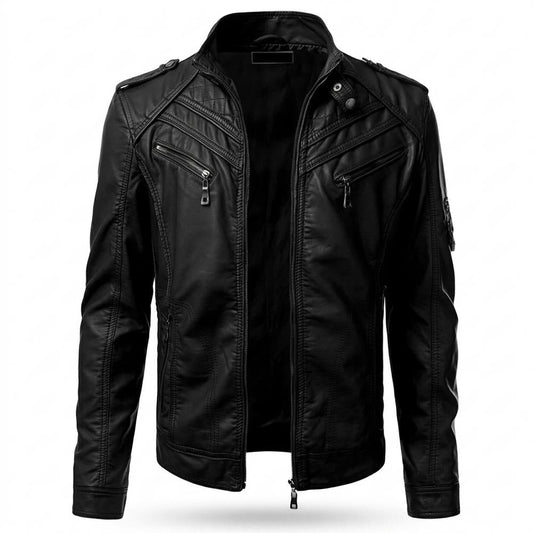 Allsaints Leather - Eedak | Quilted Multi-Pocket Leather Jacket Men
