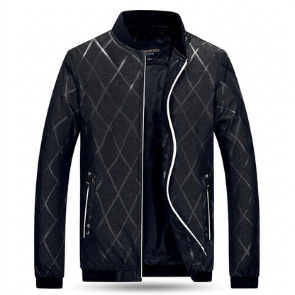Allsaints Leather - Canal | Patterned Zip-Front Jacket Men