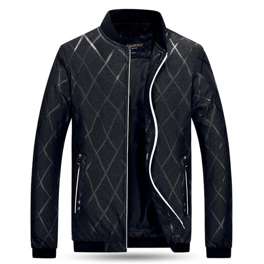 Allsaints Leather - Canal | Patterned Zip-Front Jacket Men