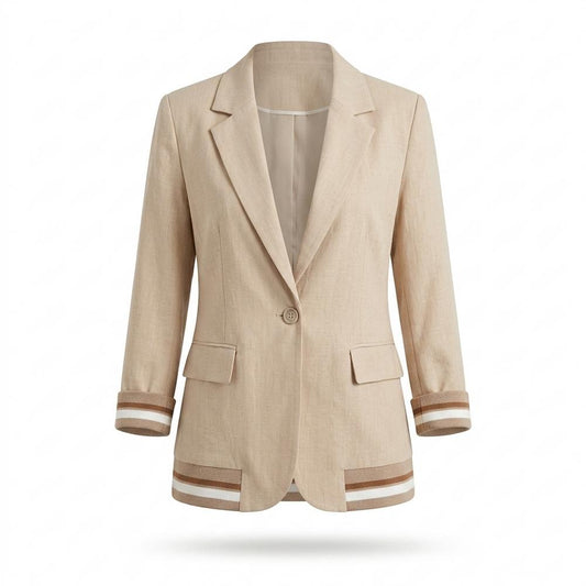 Allsaints Leather - Caron | Single-Breasted Striped-Trim Blazer Women