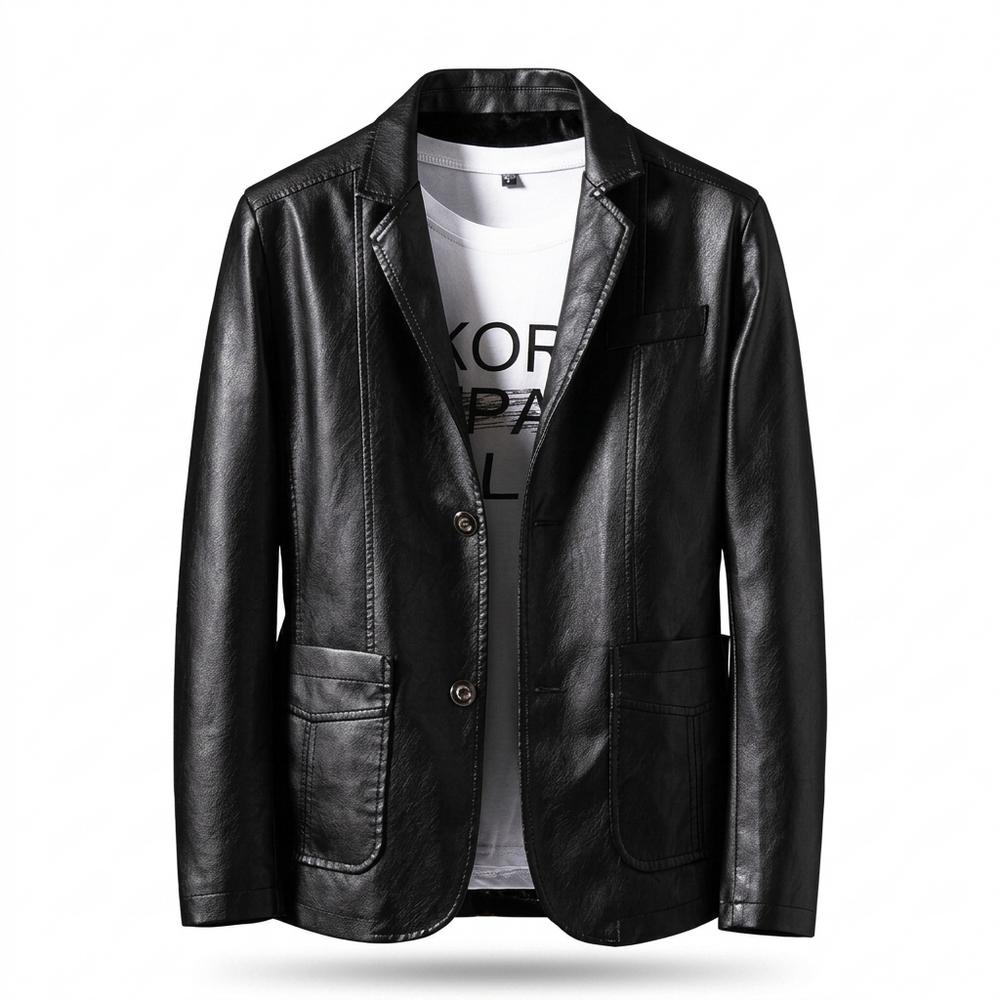 Allsaints Leather - Elral | Button-Front Notched Lapel Blazer Men