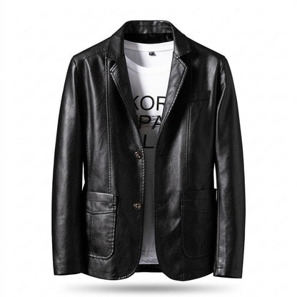 Allsaints Leather - Elral | Button-Front Notched Lapel Blazer Men