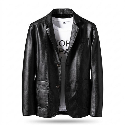 Allsaints Leather - Elral | Button-Front Notched Lapel Blazer Men