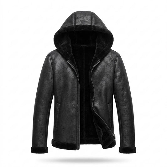 Allsaints Leather - Lanal | Hooded Shearling-Lined Jacket Men