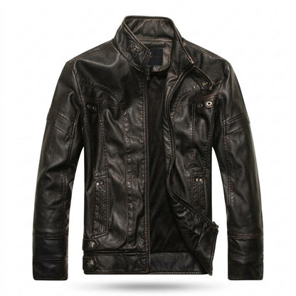 Allsaints Leather - Dabol | Washed Stand-Collar Leather Jacket Men