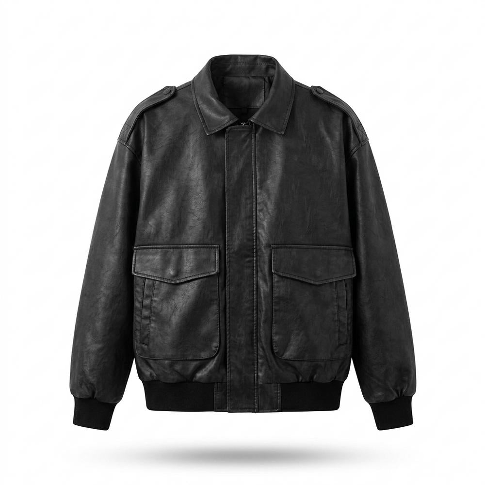 Allsaints Leather - Vaner | Zip-Up Collared Leather Jacket Men