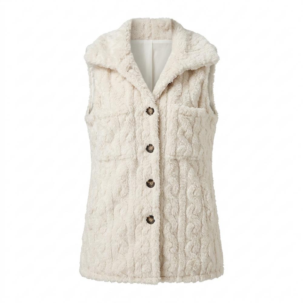 Allsaints Leather - Daram | Cable-Knit Button-Front Vest Women