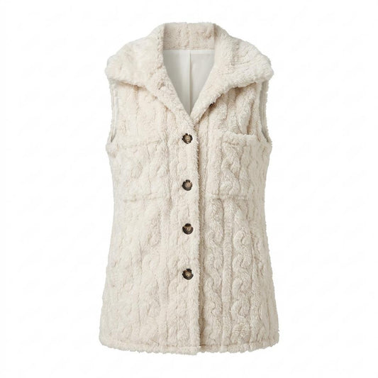 Allsaints Leather - Daram | Cable-Knit Button-Front Vest Women