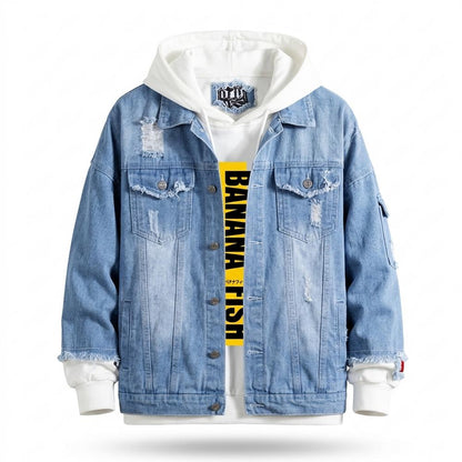 Allsaints Leather - Yiwal | Distressed Button-Up Denim Jacket Unisex