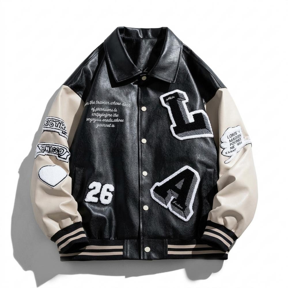 Allsaints Leather - Kenav | Patched Faux-Leather Jacket Unisex