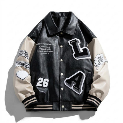 Allsaints Leather - Kenav | Patched Faux-Leather Jacket Unisex