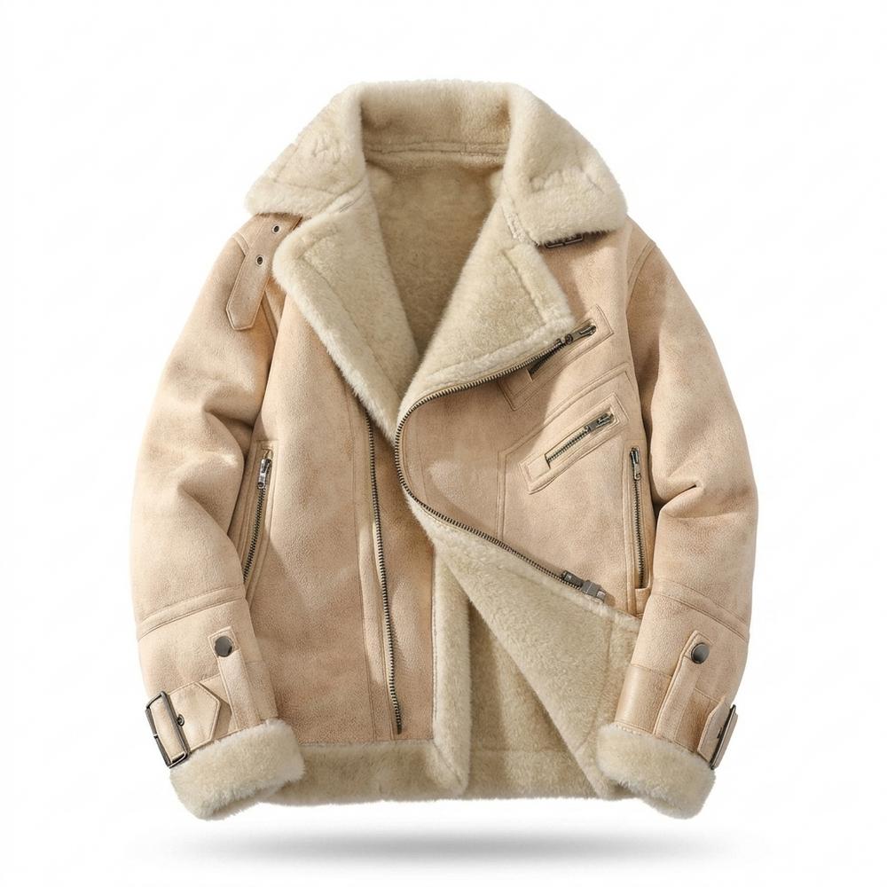 Allsaints Leather - Vaver | Fleece-Lined Asymmetrical Jacket Men