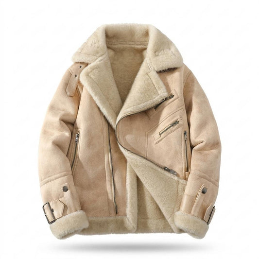 Allsaints Leather - Vaver | Fleece-Lined Asymmetrical Jacket Men