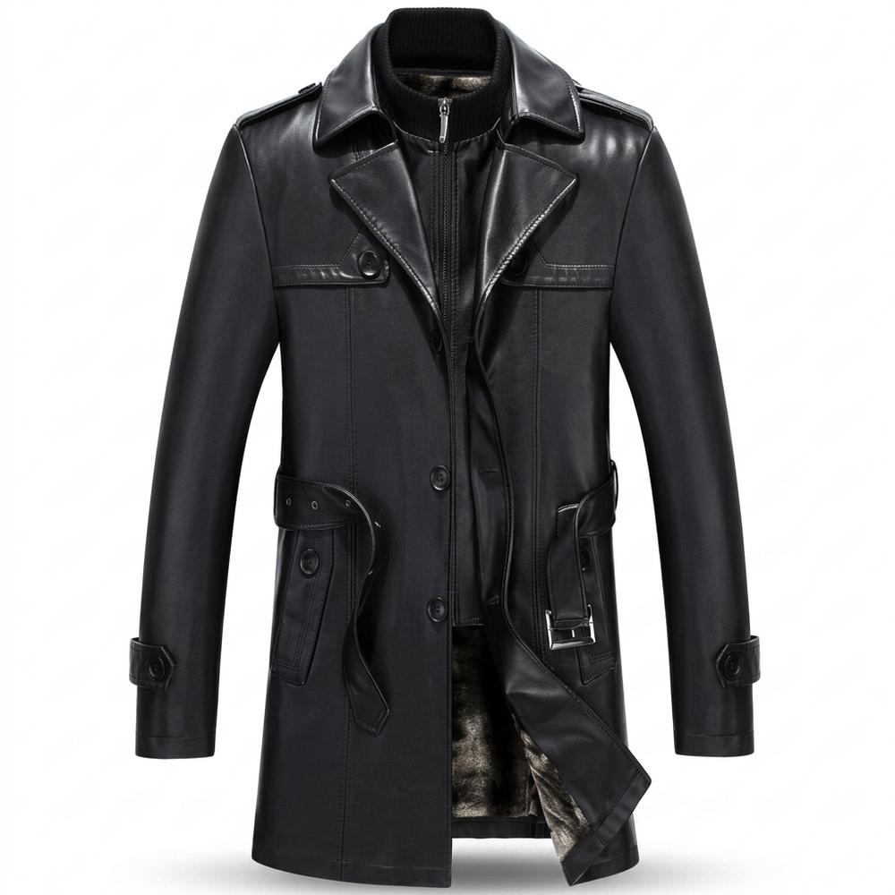 Allsaints Leather - Comor | Lined Belted Coat Men