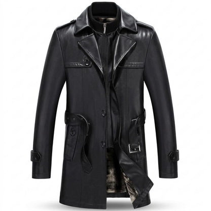 Allsaints Leather - Comor | Lined Belted Coat Men
