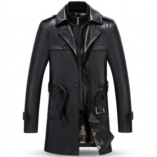 Allsaints Leather - Comor | Lined Belted Coat Men