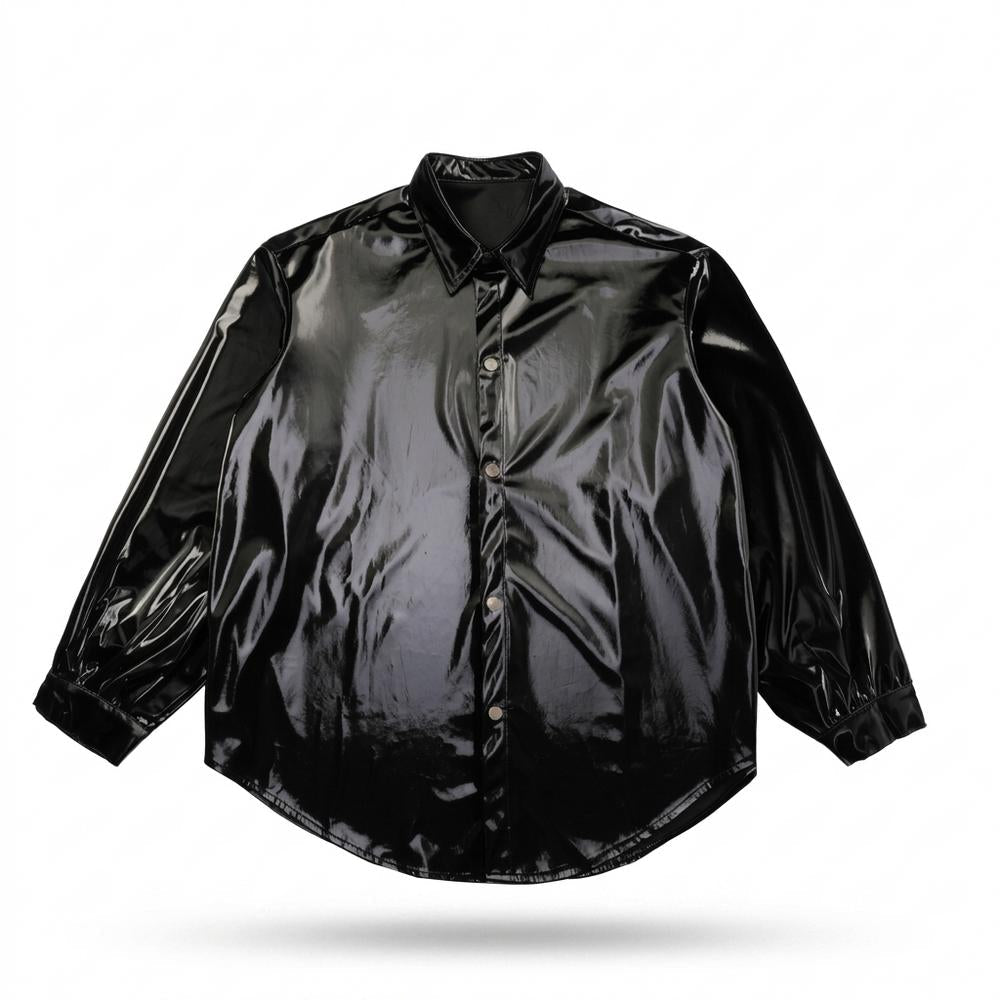 Allsaints Leather - Vadan | Glossy Coated Shirt Unisex