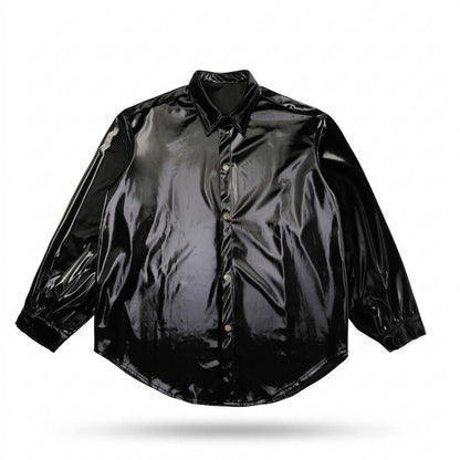 Allsaints Leather - Vadan | Glossy Coated Shirt Unisex