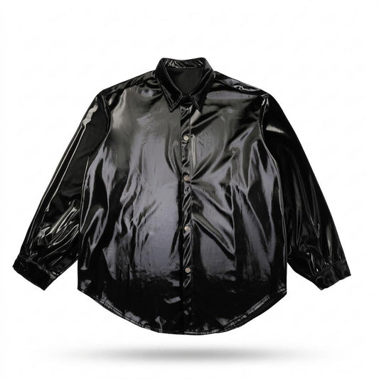 Allsaints Leather - Vadan | Glossy Coated Shirt Unisex