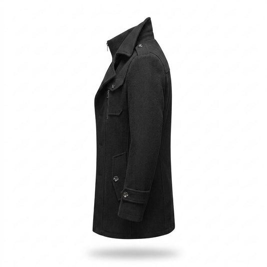 Allsaints Leather - Lomor | Wool-Blend Funnel-Neck Coat Men