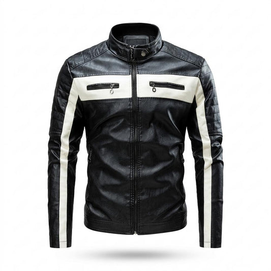 Allsaints Leather - Kevan | Quilted Two-Tone Leather Jacket Men