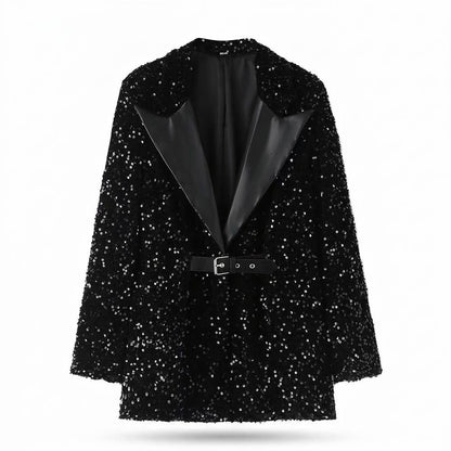 Allsaints Leather - Arlor | Sequined Belted Blazer Women