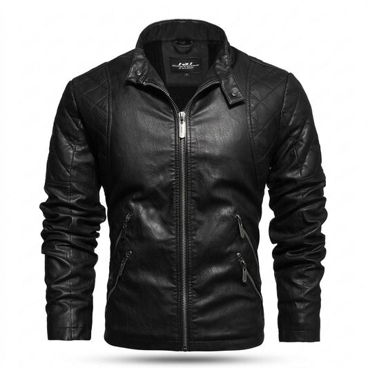 Allsaints Leather - Yiwev | Quilted Zippered Leather Jacket Men