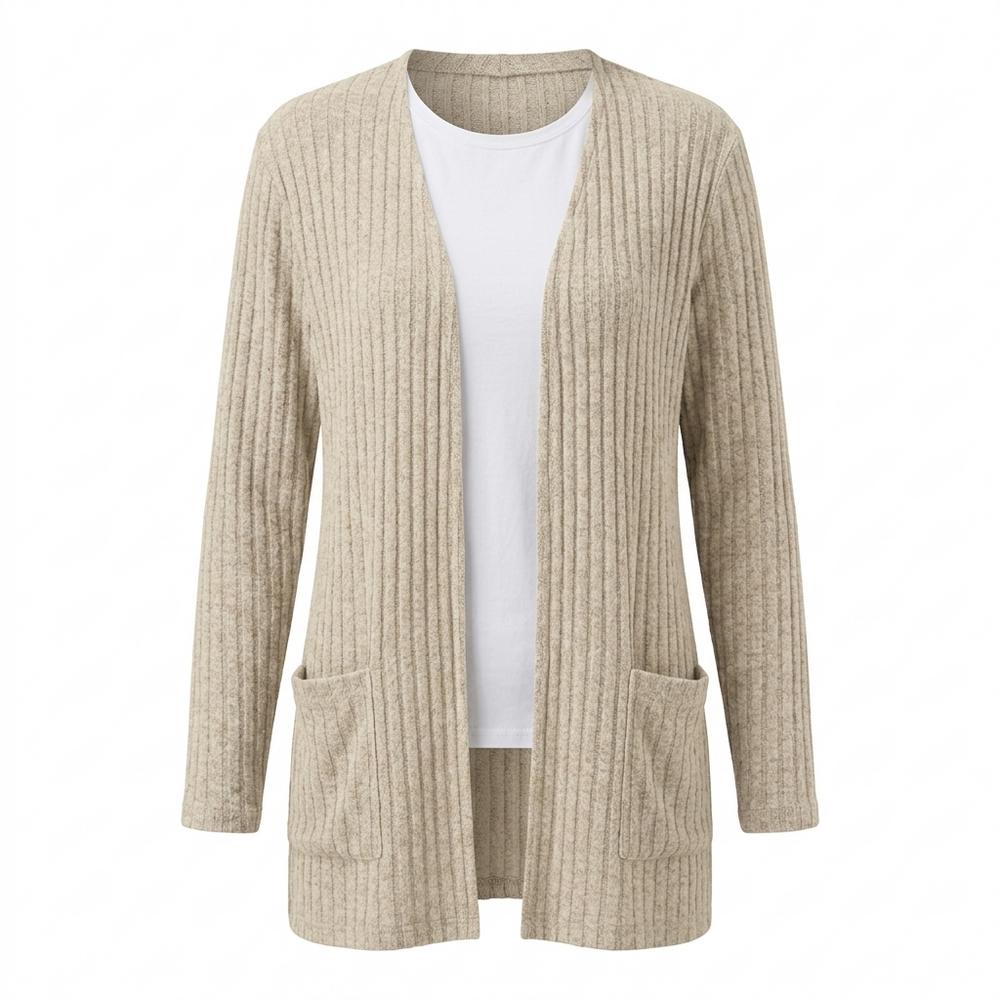 Allsaints Leather - Tivin | Ribbed Open-Front Knit Cardigan Women