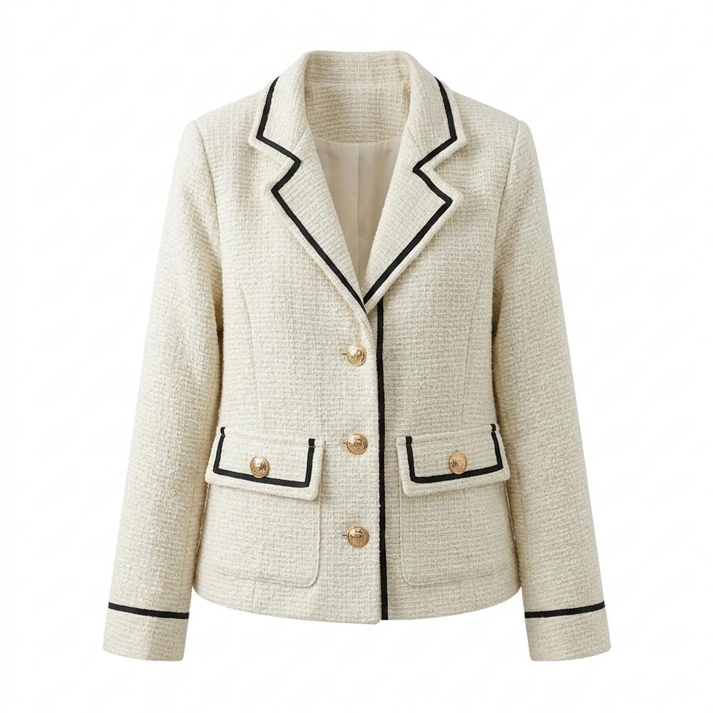 Allsaints Leather - Sesin | Textured Contrast-Trim Blazer Women