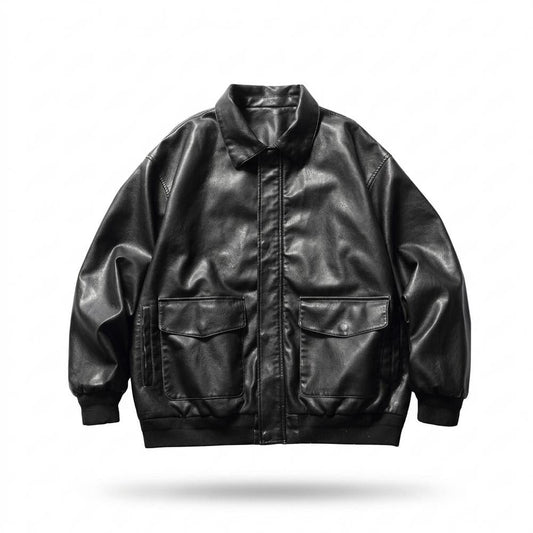 Allsaints Leather - Lelen | Oversized Collared Leather Jacket Unisex