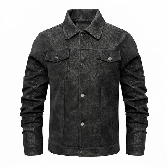 Allsaints Leather - Nosil | Textured Button-Front Jacket Men
