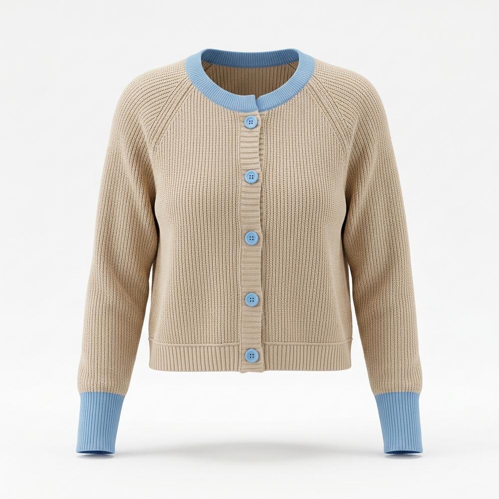 Allsaints Leather - Tivar | Rib-Knit Contrast-Trim Knit Cardigan Women