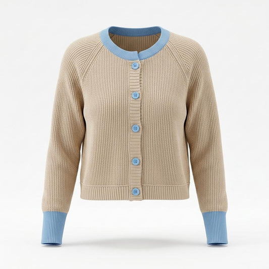 Allsaints Leather - Tivar | Rib-Knit Contrast-Trim Knit Cardigan Women