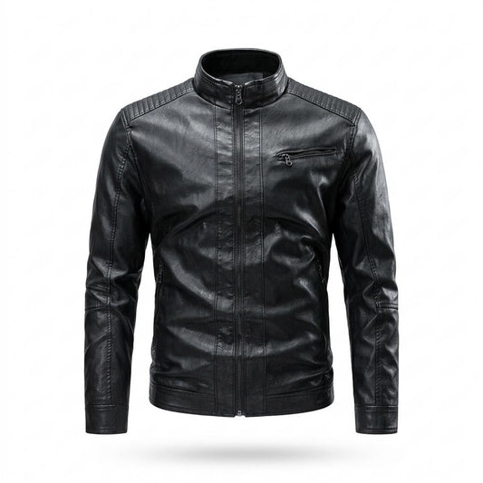 Allsaints Leather - Rimor | Zip-Up Quilted-Shoulder Leather Jacket Men