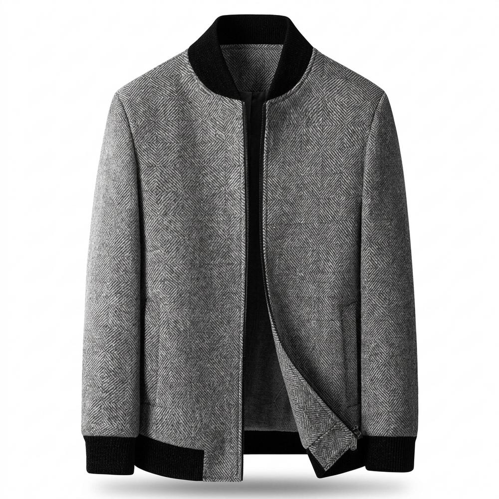 Allsaints Leather - Alvar | Textured Ribbed-Trim Jacket Men