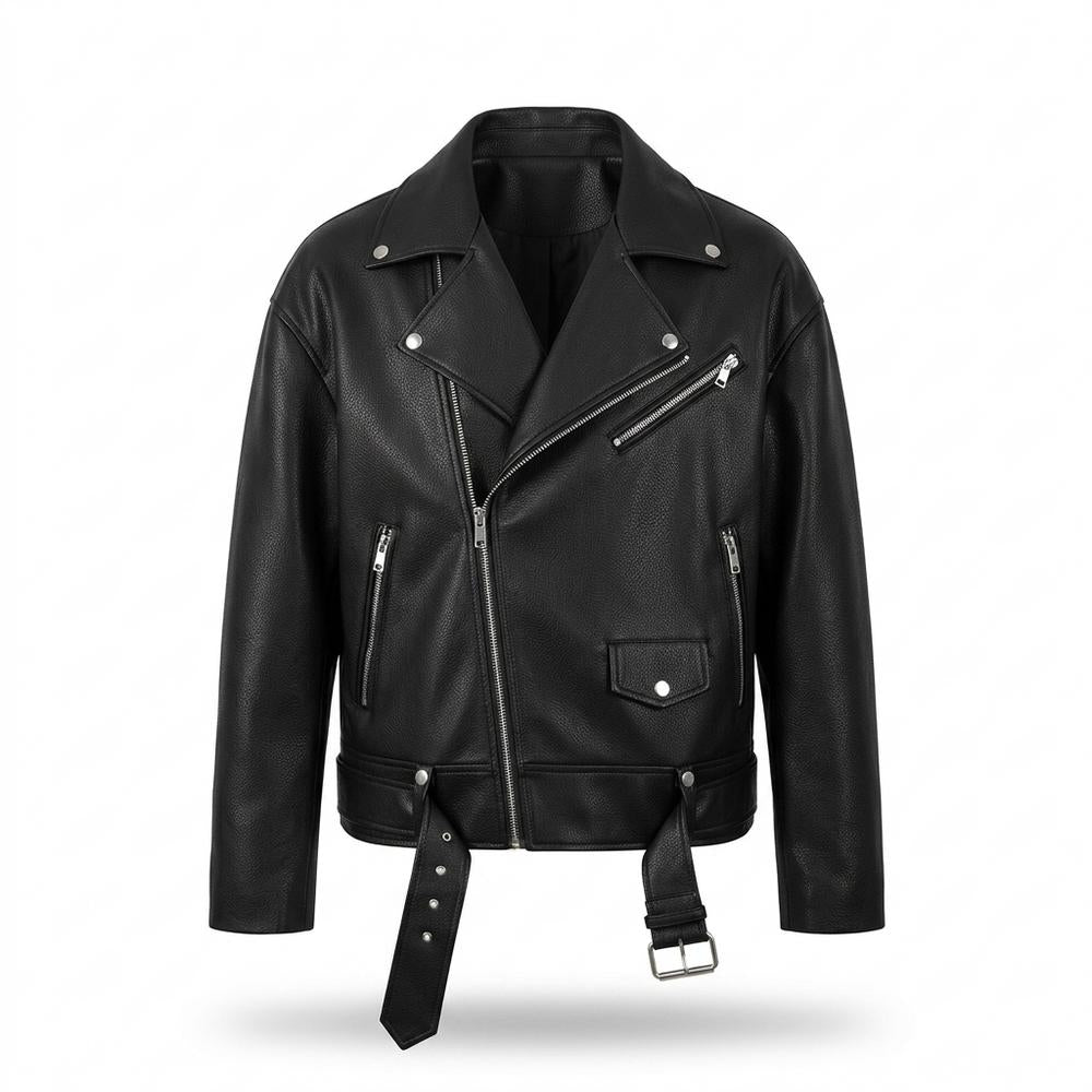 Allsaints Leather - Cotod | Oversized Belted Leather Jacket Unisex
