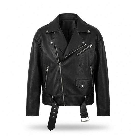 Allsaints Leather - Cotod | Oversized Belted Leather Jacket Unisex