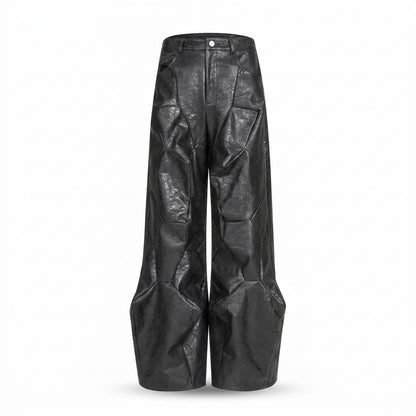 Allsaints Leather - Yegik | Structured Wide-Leg Pants Unisex