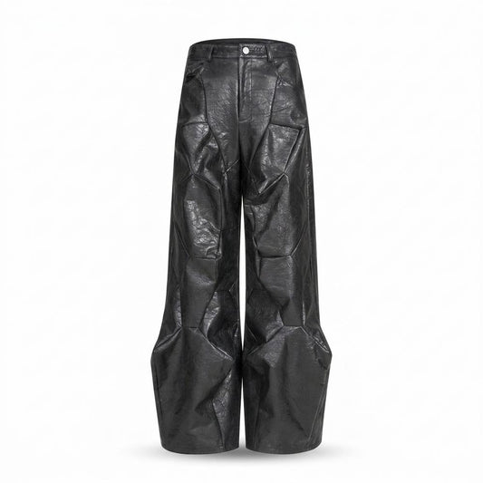 Allsaints Leather - Yegik | Structured Wide-Leg Pants Unisex