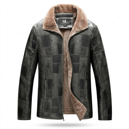 Allsaints Leather - Malan | Lined Textured Leather Jacket Men