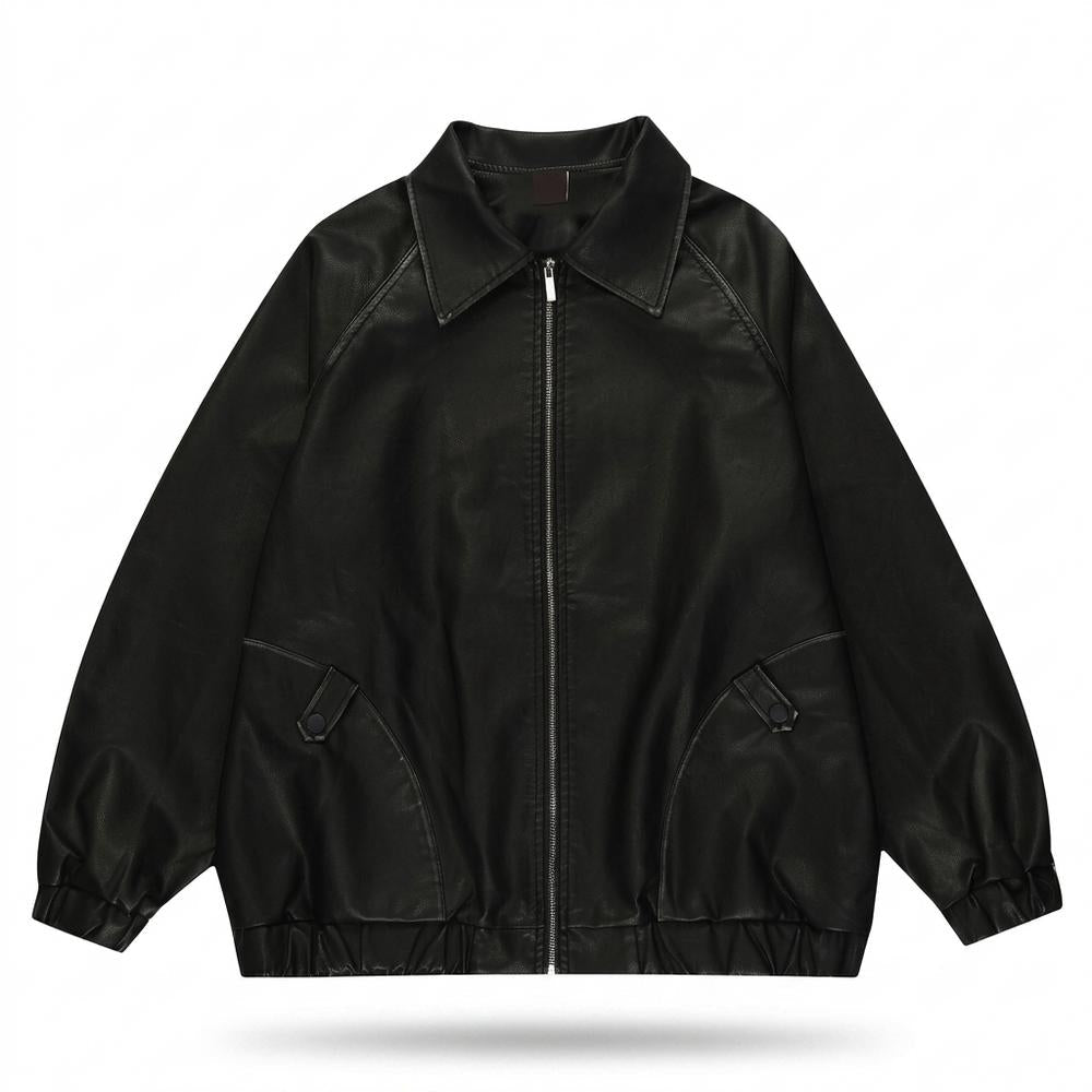 Allsaints Leather - Karam | Zip-Up Collared Leather Jacket Unisex