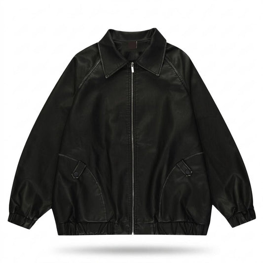 Allsaints Leather - Karam | Zip-Up Collared Leather Jacket Unisex
